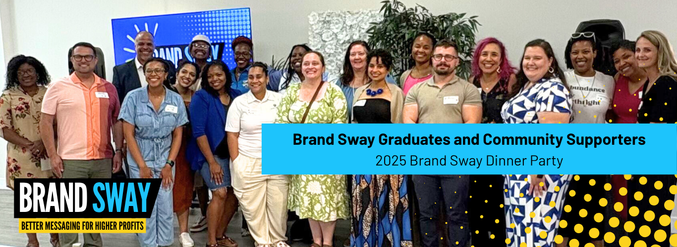 A happy group of entrepreneurs and economic development leaders posing for a photo to celebrate the Brand Sway program.